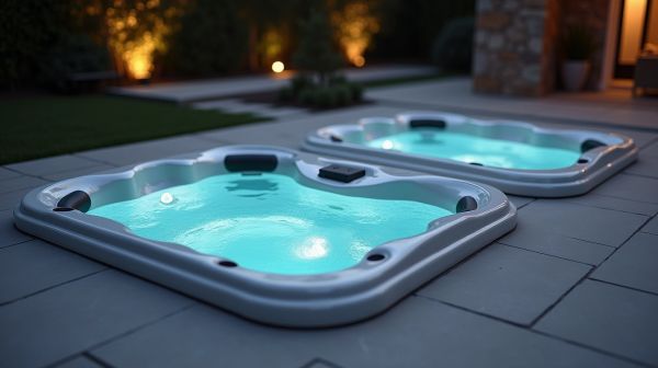 Forme, profondeur, escalier : ce qui différencie deux mini piscines coques